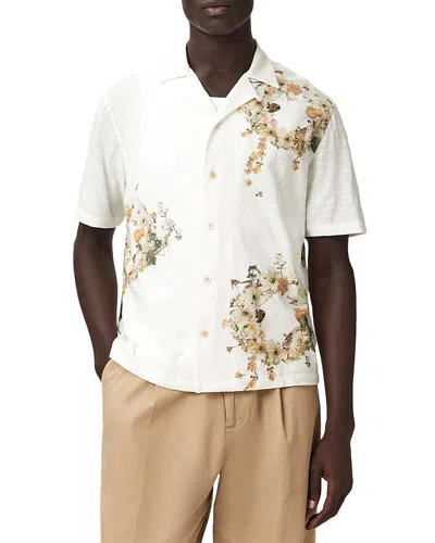 Allsaints Fleur Lis Short Sleeve Shirt In White