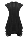Allsaints Fleur Ruffled Panelled Dress In Black