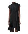 Allsaints Womens Fleur Asymmetric Woven Mini Dress Black In Black
