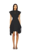 Allsaints Womens Fleur Asymmetric Woven Mini Dress Black