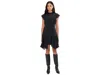 Allsaints Womens Fleur Asymmetric Woven Mini Dress Black In Black