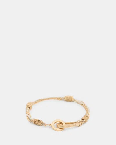 Allsaints Fleur Two Tone Chain Bracelet In Warm Brass Mix