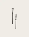 Allsaints Fleur Two Tone Chain Earrings In Warm Silver Mix