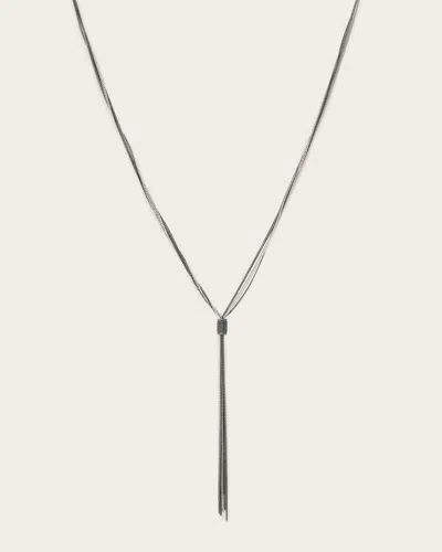 Allsaints Fleur Two Tone Multi-chain Necklace, In Silver