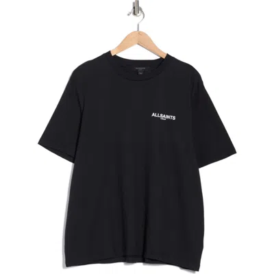 Allsaints Fleurir Lila Boyfriend T-shirt In Black