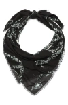 Allsaints Flight Back Large Square Scarf In Black