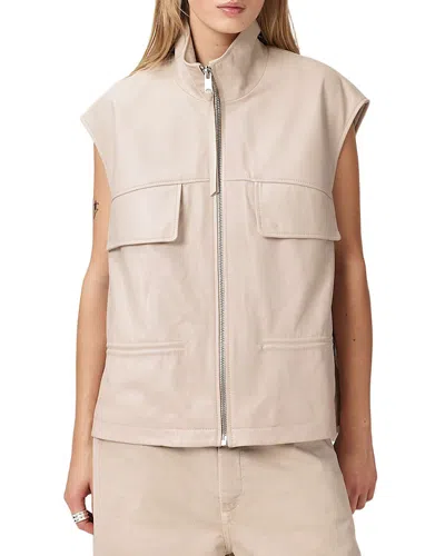 Allsaints Flor Leather Vest In Neutral