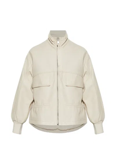 Allsaints Flor Zip-up Flap-pocket Jacket In White