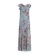 Allsaints Womens Flora Cowl-neck Floral-print Silk-blend Maxi Dress Adena Dusty Bl