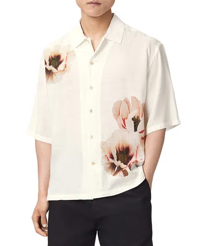 Allsaints Floraison Floral Graphic Shirt In White