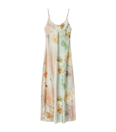 Allsaints Bryony Floral-print Slip Midi Dress In Multi