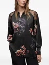 Allsaints Floral-lace Blouse In Black