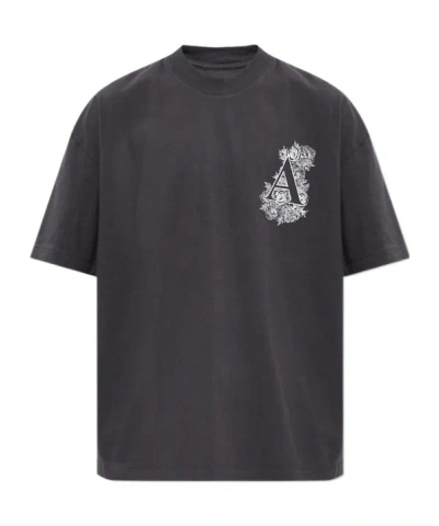 Allsaints Floral Letter Graphic Short Sleeve T-shirt In Multi