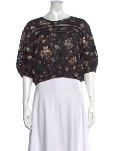 Pre-owned Allsaints Floral Print Crew Neck Sweater W/ Tags In Multicolor