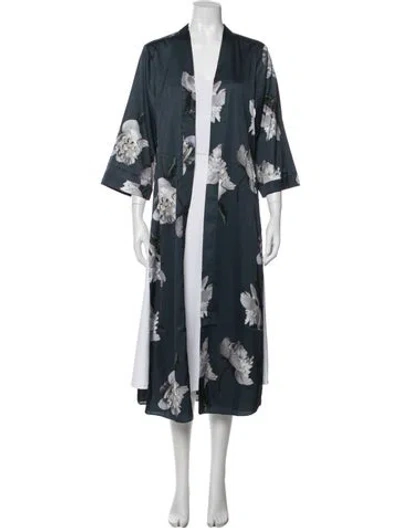 Pre-owned Allsaints Floral Print Evening Jacket In Blue