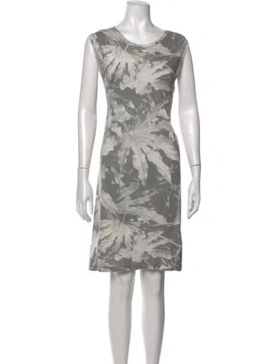 Pre-owned Allsaints Floral Print Knee-length Dress In Black