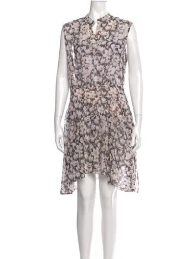 Pre-owned Allsaints Floral Print Knee-length Dress In Neutral