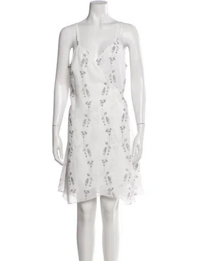 Pre-owned Allsaints Floral Print Knee-length Dress W/ Tags In White