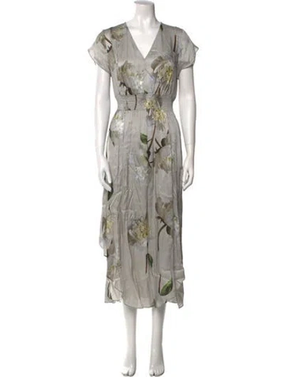 Pre-owned Allsaints Floral Print Long Dress