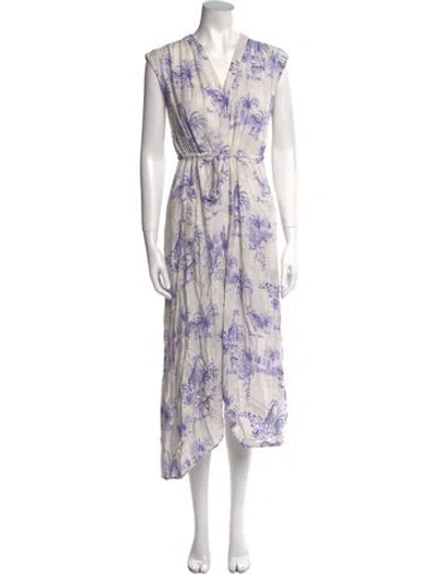 Pre-owned Allsaints Floral Print Long Dress In Multi