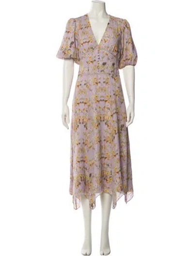 Pre-owned Allsaints Floral Print Long Dress In Multi