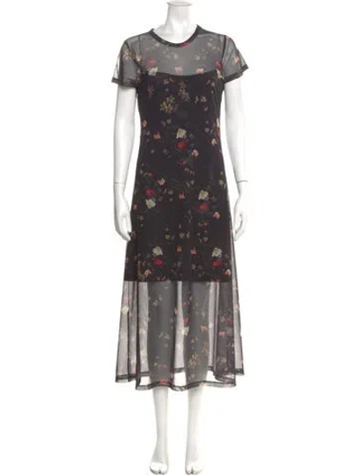 Pre-owned Allsaints Floral Print Long Dress In Multi