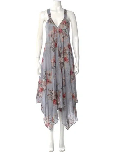 Pre-owned Allsaints Floral Print Long Dress In Multi
