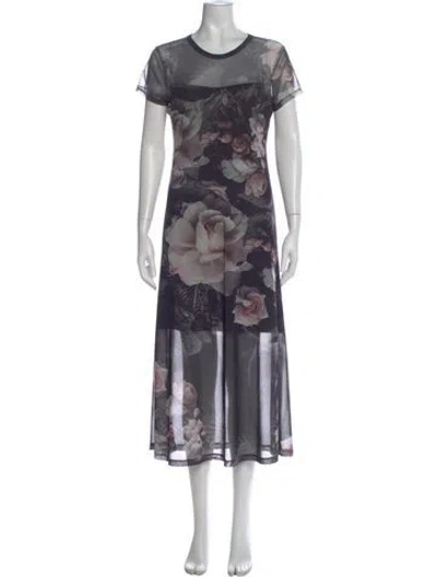 Pre-owned Allsaints Floral Print Long Dress In Multi