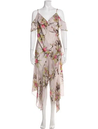 Pre-owned Allsaints Floral Print Long Dress In Multi