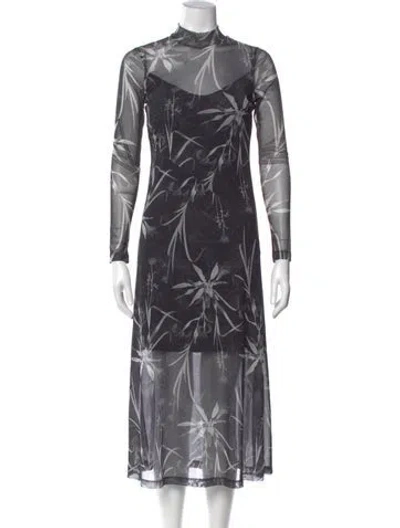 Pre-owned Allsaints Floral Print Long Dress In Multi