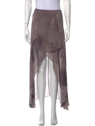 Pre-owned Allsaints Floral Print Long Skirt In Purple