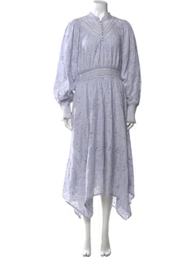 Pre-owned Allsaints Floral Print Midi Length Dress In Blue