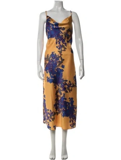 Pre-owned Allsaints Floral Print Midi Length Dress In Multicolor