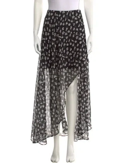 Pre-owned Allsaints Floral Print Midi Length Skirt In Black