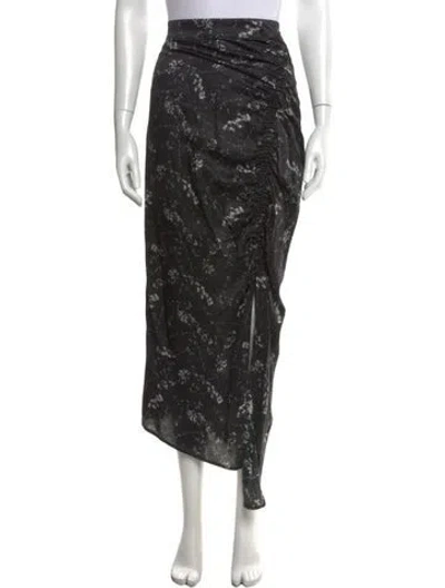 Pre-owned Allsaints Floral Print Midi Length Skirt In Black
