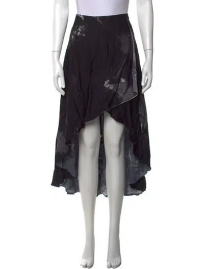 Pre-owned Allsaints Floral Print Midi Length Skirt In Black