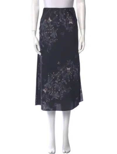 Pre-owned Allsaints Floral Print Midi Length Skirt In Gray