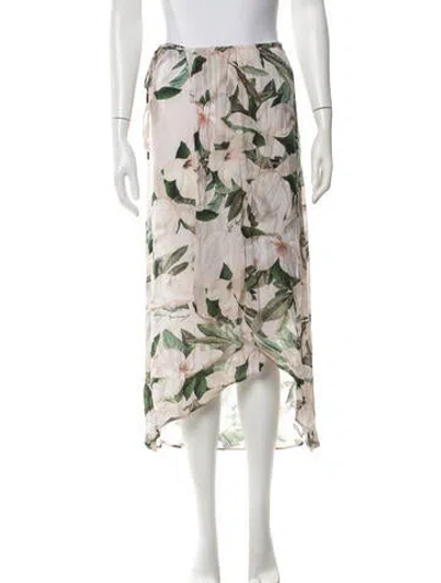 Pre-owned Allsaints Floral Print Midi Length Skirt In Neutrals