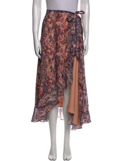 Pre-owned Allsaints Floral Print Midi Length Skirt W/ Tags In Multi