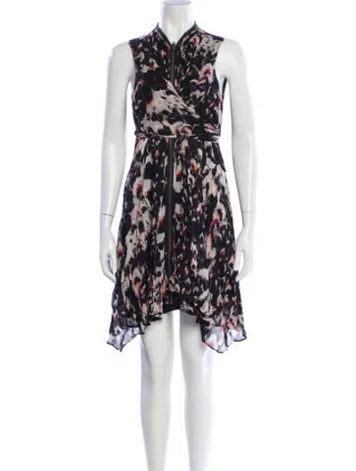 Pre-owned Allsaints Floral Print Mini Dress In Black