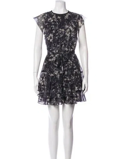 Pre-owned Allsaints Floral Print Mini Dress In Black