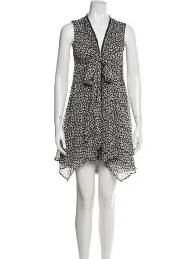 Pre-owned Allsaints Floral Print Mini Dress In Black