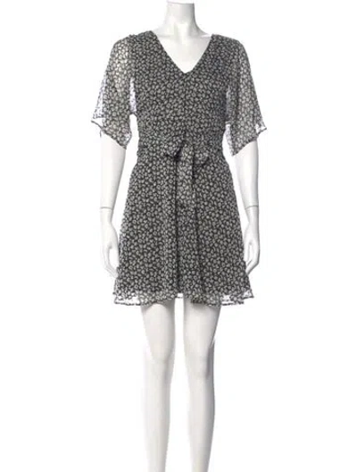 Pre-owned Allsaints Floral Print Mini Dress In Black