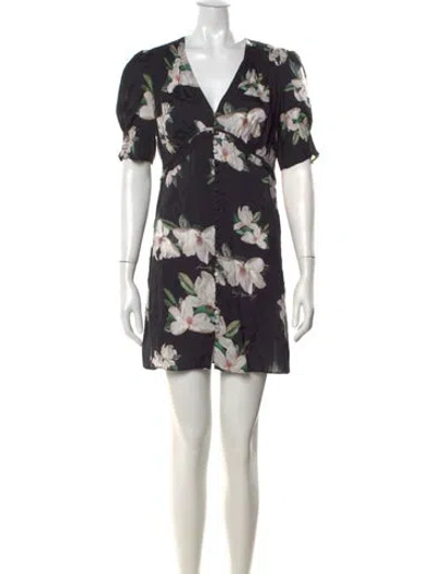 Pre-owned Allsaints Floral Print Mini Dress In Black