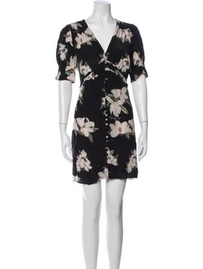 Pre-owned Allsaints Floral Print Mini Dress In Black