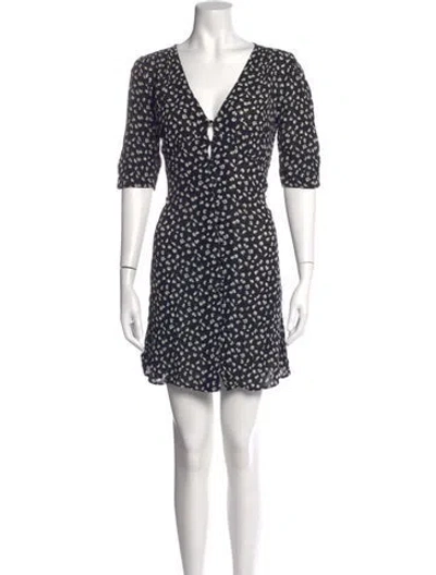 Pre-owned Allsaints Floral Print Mini Dress In Black