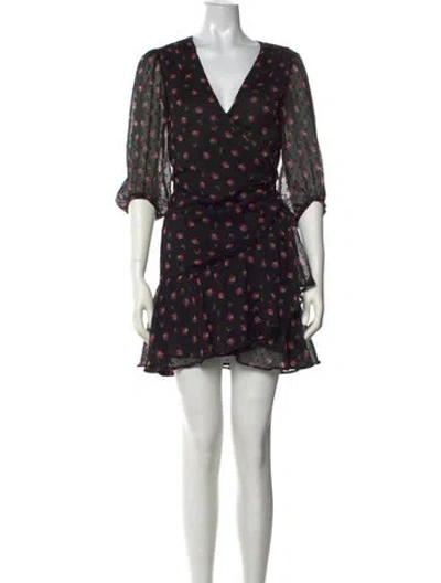 Pre-owned Allsaints Floral Print Mini Dress In Black