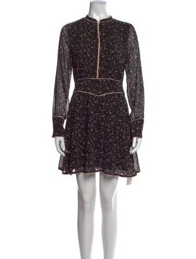 Pre-owned Allsaints Floral Print Mini Dress In Black