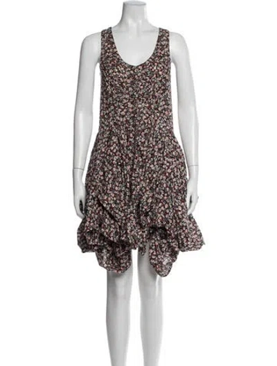 Pre-owned Allsaints Floral Print Mini Dress In Black