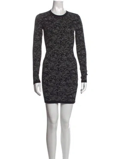 Pre-owned Allsaints Floral Print Mini Dress In Black